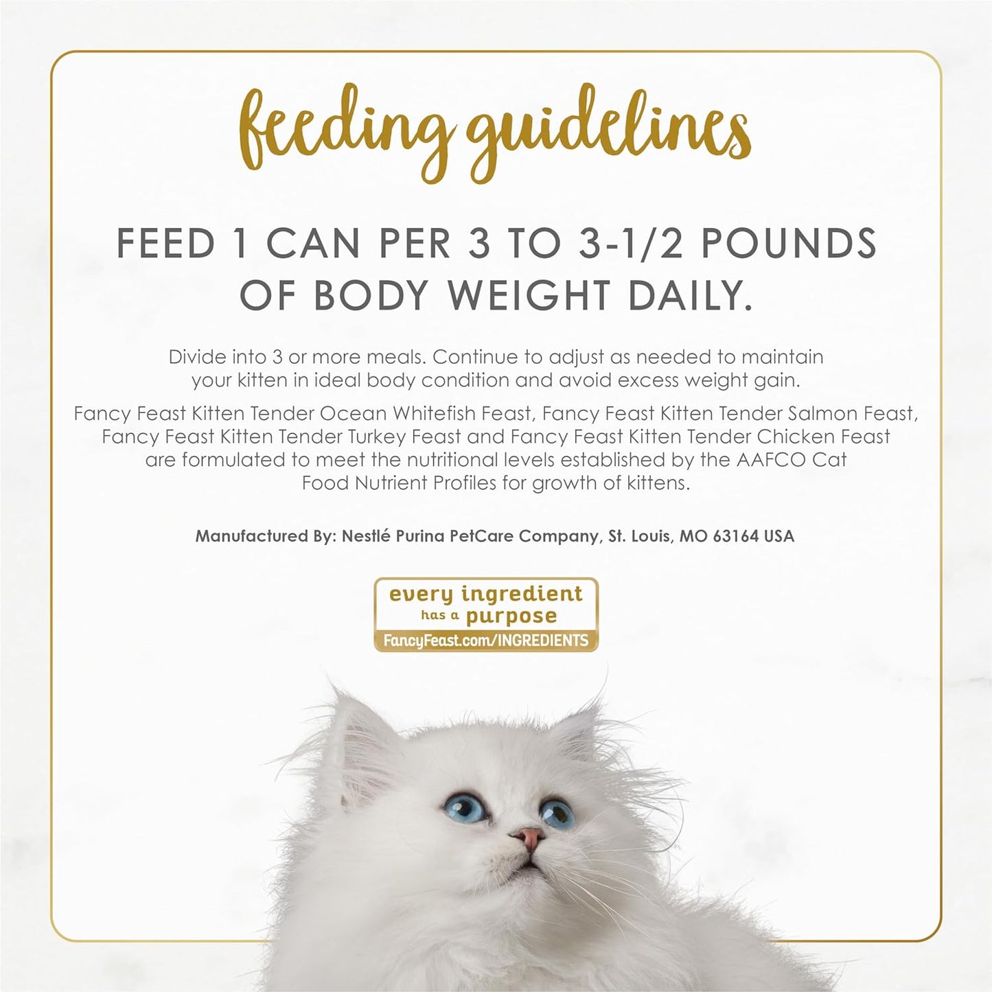 Purina Fancy Feast Tender Ocean Whitefish, Turkey, Chicken and Salmon Feasts Wet Kitten Food Variety Pack - (Pack of 24) 3 Oz. Boxes