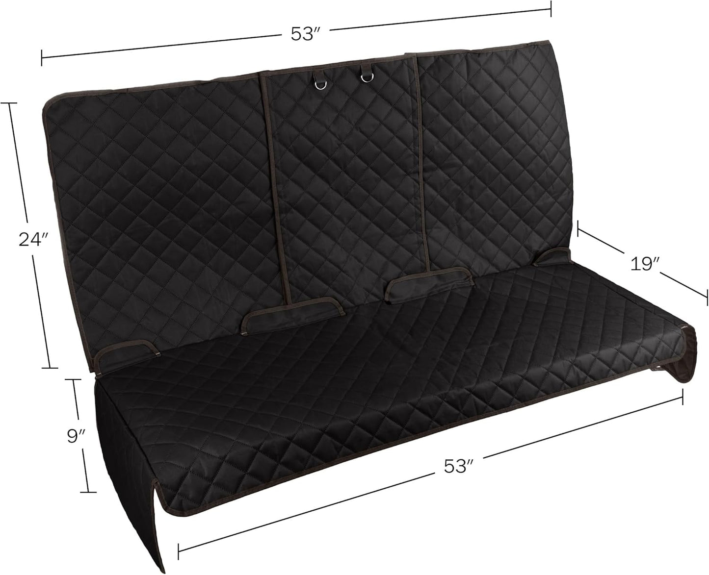 PETMAKER Dog Car Seat Cover for Back Seat - Water-Resistant Car Seat Protector for Cars, Trucks, and SUVs - Seat Cover Protects from Scratches, Mud, Pet Hair and Accidents - Car Accessories (Black)