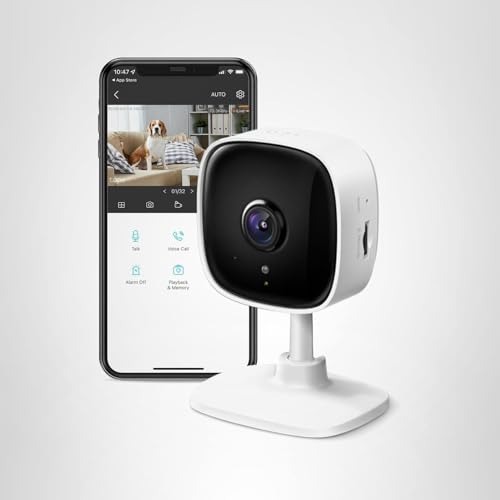 TP-Link Tapo 1080P Indoor Security Camera for Baby Monitor, Dog Camera w/Motion Detection, 2-Way Audio Siren, Night Vision, Cloud & SD Card Storage, Works w/Alexa & Google Home (Tapo C100)