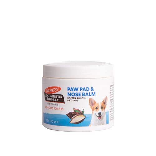 Palmer's for Pets Cocoa Butter Paw Pad and Nose Balm for Dogs, Fragrance Free Dog Skin Soother with Vitamin E for Dry Paws and Noses, Plant Based Formula, 3.5 Oz