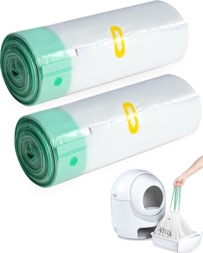 ANWA 40 Count Automatic Litter Box Bags, Litter Box Robot 4/5 Waste Bags