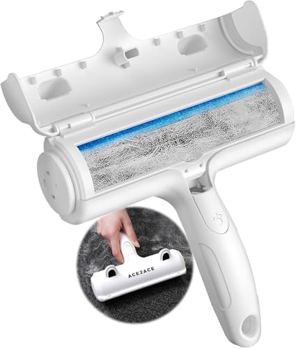 ACE2ACE Pet Hair Remover, Reusable Lint Roller for Cat and Dog Hair, White