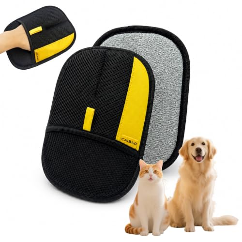 CAIBAO Electrostatic Pet Hair Removal Gloves: Quick Wiping - Reusable & Washable for Sofa Clothing Pet Beds Effortless Cats & Dogs Hair Remover for Busy Pet Owners (1pcs-Black)