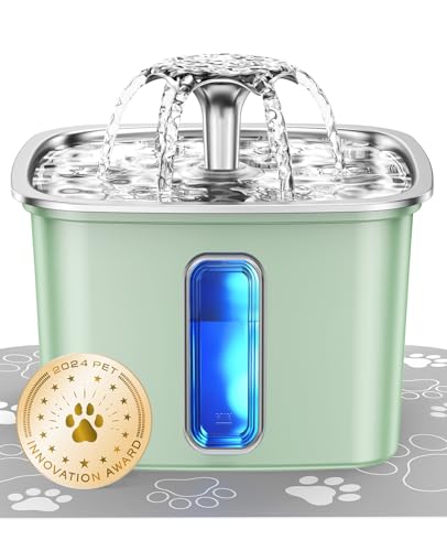Veken Innovation Award Winner Stainless Steel Cat Water Fountain, 108oz, C1