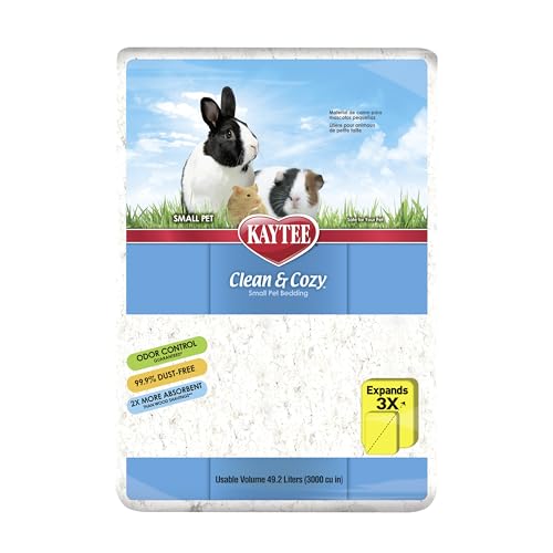Kaytee Clean & Cozy Paper Bedding for Small Animals, White, 49.2 Liters