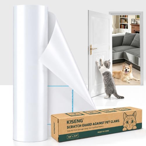 KISENG Anti Cat Scratch Furniture Protector,Thicken Vinyl 160" x 12.4"