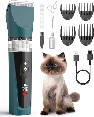 oneisall Cat Clippers for Matted Hair, 5-Speed Quiet Cat Grooming kit