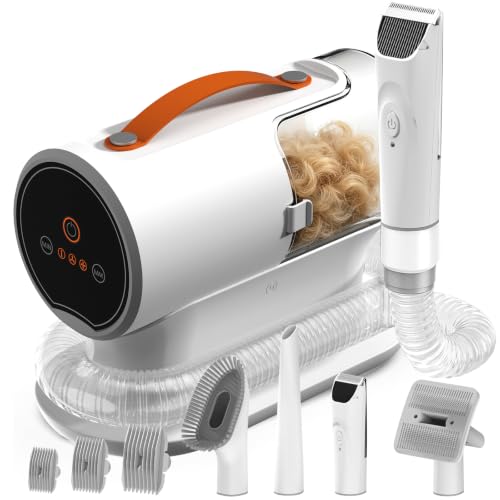 Kavano Dog Grooming Vacuum Kit with Clippers, 12000Pa, 2L Dust Cup | Pet Hair Vacuum for Shedding, 3 Suction Levels, Grooming Brush, Guide Combs and Cleaning Tools for At-Home Care