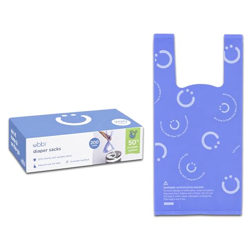 Ubbi Disposable Baby Diaper Sacks, Lavender Scented, 200 Count