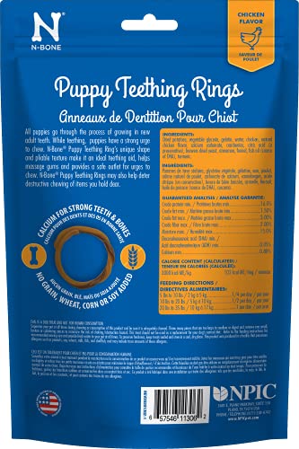 N-Bone Puppy Teething Rings, Grain-Free Chicken Flavor, 6 ct