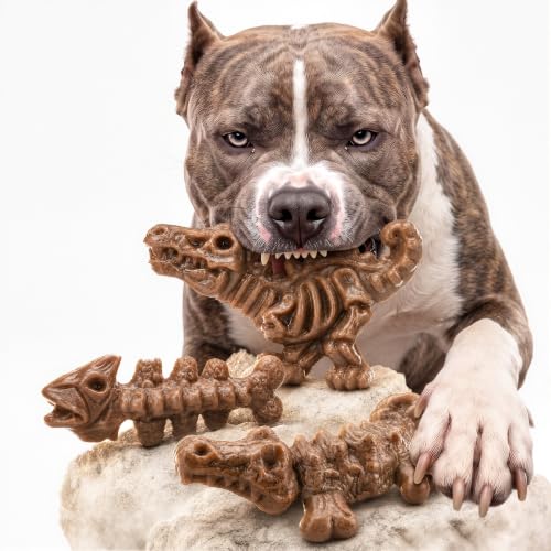 ChienBox 3-Pack Dog Toys for Aggressive Chewers 25-90 lbs,Bacon Flavored