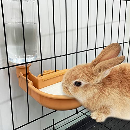 VANNON Gravity Pet Water Bowl, 16oz Anti-Splash Crate Dispenser, Orange