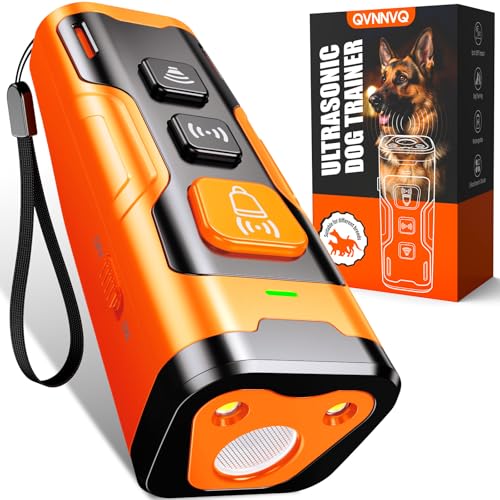 QVNNVQ Stop Dog Barking Fast & Safely, Ultrasonic Bark Deterrent for Indoor Outdoor Use, Anti Barking Device for Dogs with 4 Modes, 35ft Range, Easy to Use No Bark Device for a Quieter Home