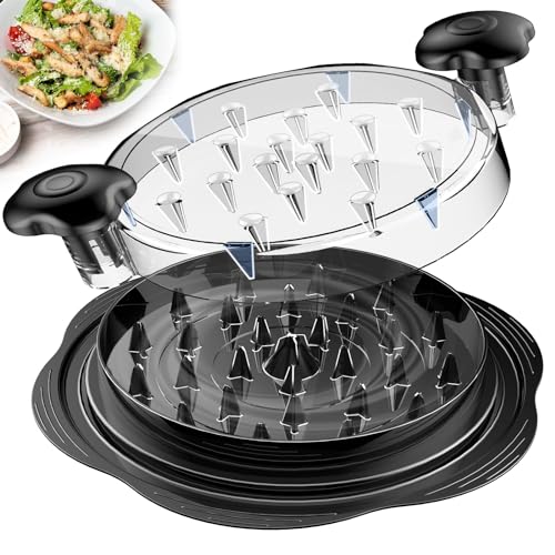 SURETIVIAN Chicken Shredder Large Chicken Breast Shredder Tool Twist with Brush and Fork, Visible Meat Shredder Machine, Strong Anti-Slip Strip, Ergonomic Handle, BPA Free, Suitable for Pork Beef Chicken