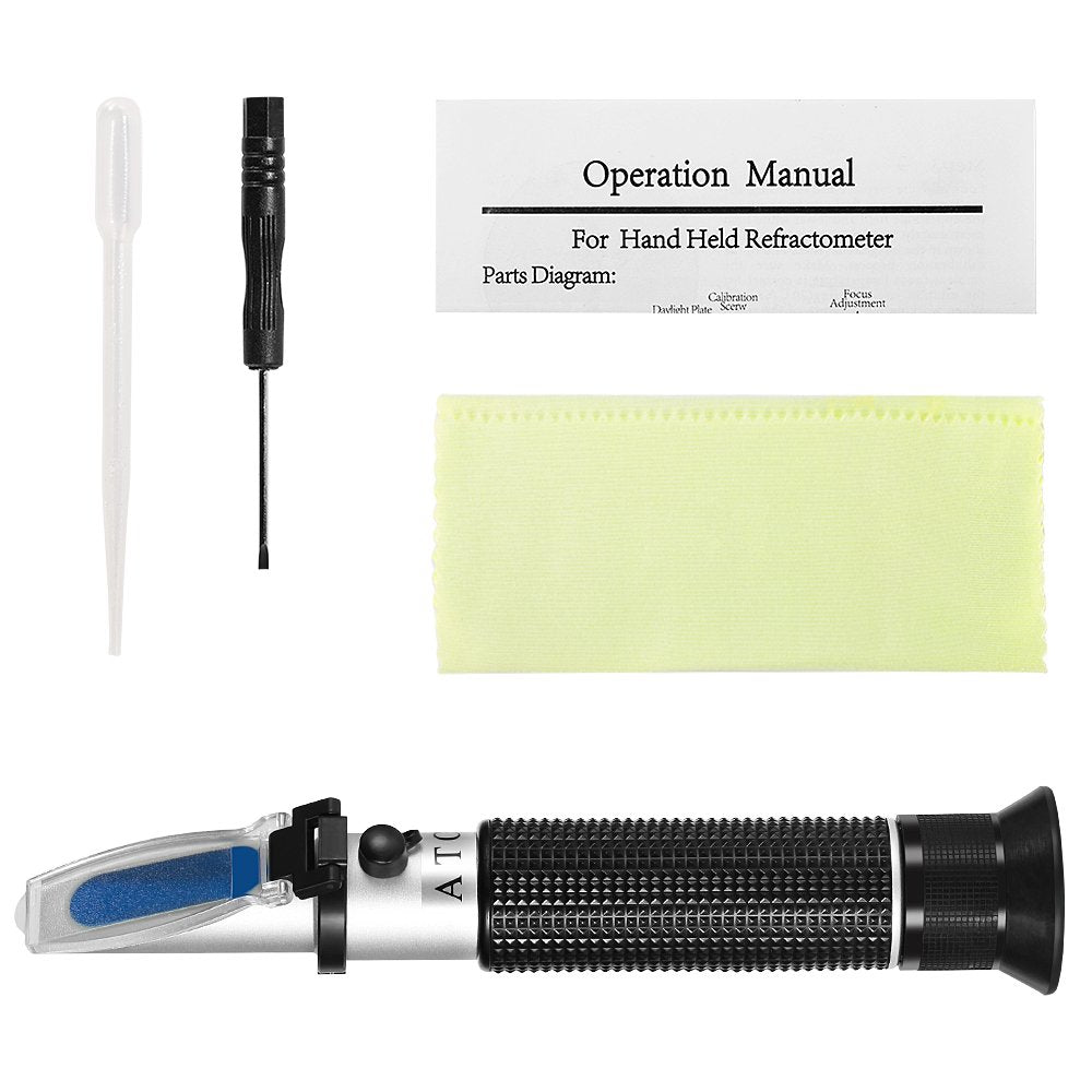 Seawater Salinity Refractometer,V-Resourcing Automatic Temperature Compensation Sea Water Salinity Measurer for Aquarium, Hydrometer, 0-100ppt & 1.000-1.070 Salinity Specific Gravity