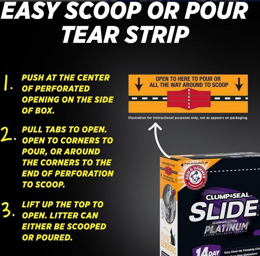 A&H Slide Platinum Multi-Cat Easy Clean-Up Clumping Cat Litter, 14 Days of Odor Control 18 Lb + Health IQ Cat Litter Additive, with Color Changing Health Indicators, Works with Most Litter, 10 Oz