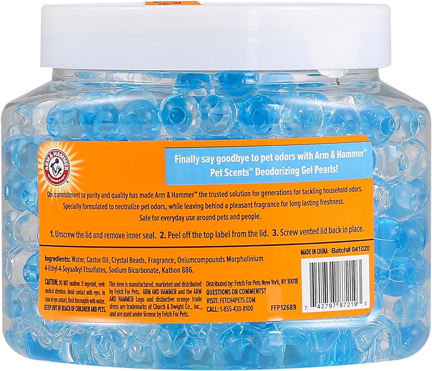 Arm & Hammer for Pets Air Care Pet Scents Deodorizing Gel Beads in Fresh Breeze | 12 Oz Pet Odor Neutralizing Gel Beads with Baking Soda | Air Freshener Beads for Pet Odor Elimination (FF12689)