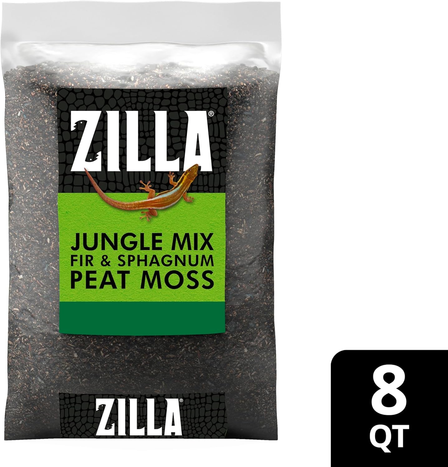 Zilla Pet Reptile Terrarium Substrate Bedding, Jungle Mix, for Frogs, Rainforest Geckos, Toads and Snakes, 8 Quart