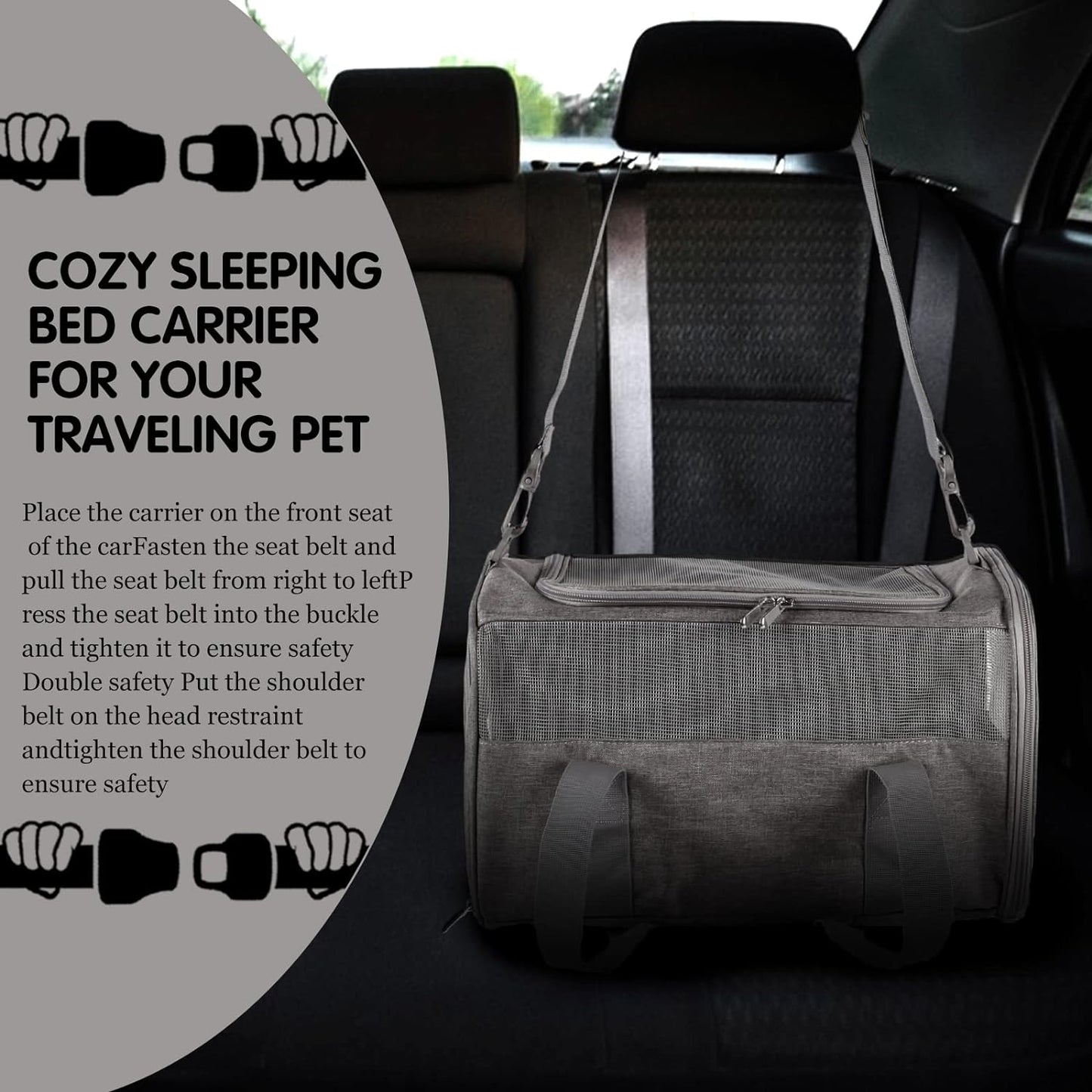 Carriers Soft-Sided Pet Carrier for Cats Dogs under 15 Lbs,Tsa Airline Approved with 4 Ventilated Windows(Medium,Black)