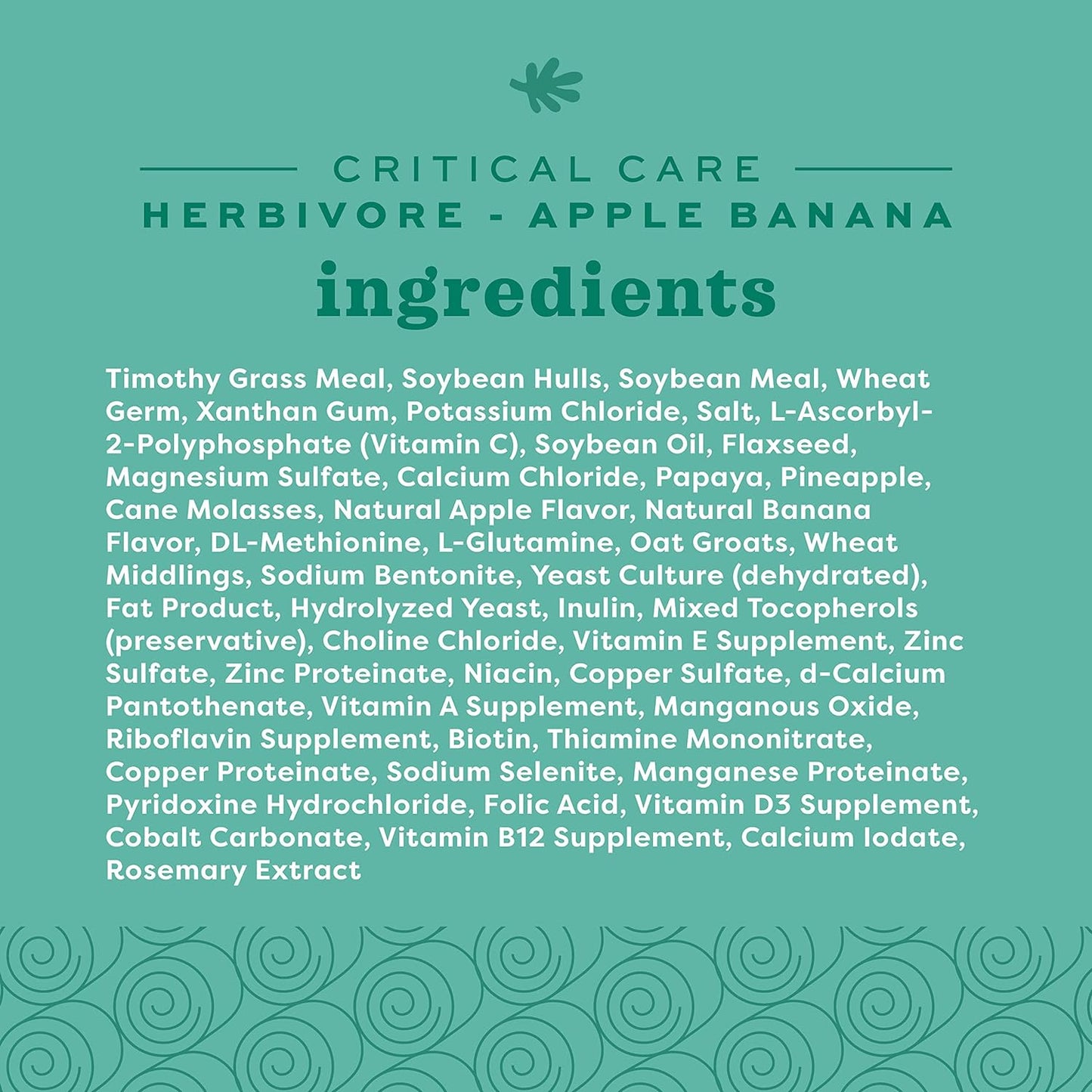 Oxbow Critical Care Herbivore - Nutritionally Complete Feeding Assist Formula for Small Animals & Pets - Critical Care Herbivore Apple-Banana (454g)