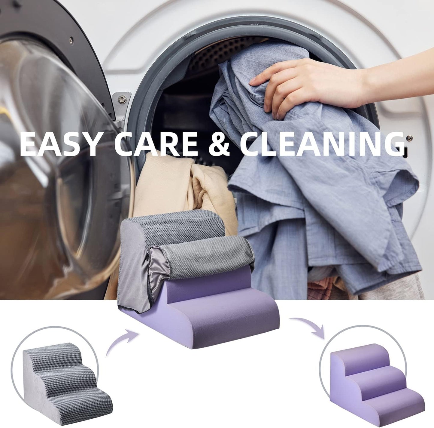 Dog Stairs for High Beds, 4-Step Dog Steps for Couch, Pet Stairs for Small Dogs and Cats, Non-Slip, Stable Indoor Dog Steps for High Bed