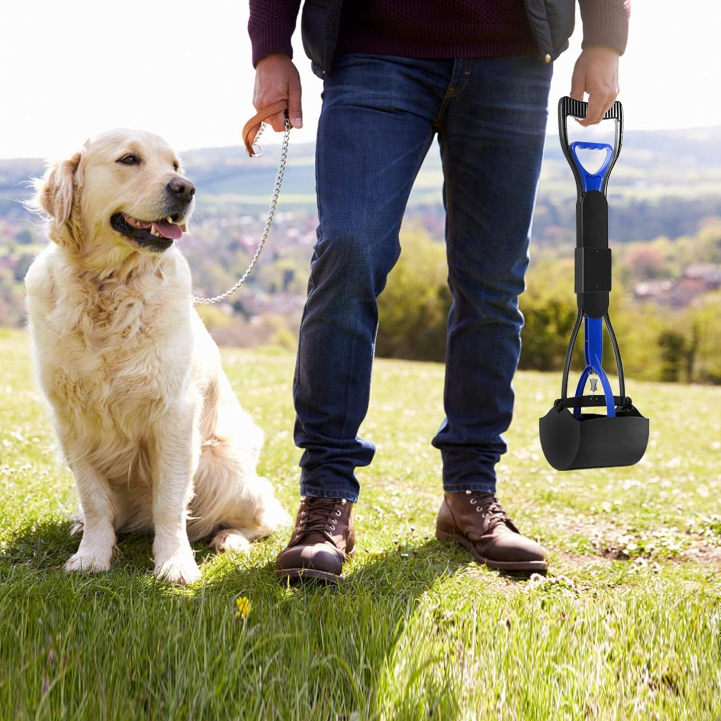 UPSKY Pooper Scooper for Large Small Dogs, Folding Dog Poop Scooper, Durable Spring and Premium Materials,Easy to Use for Grass, Dirt, Gravel Pick Up Shovel