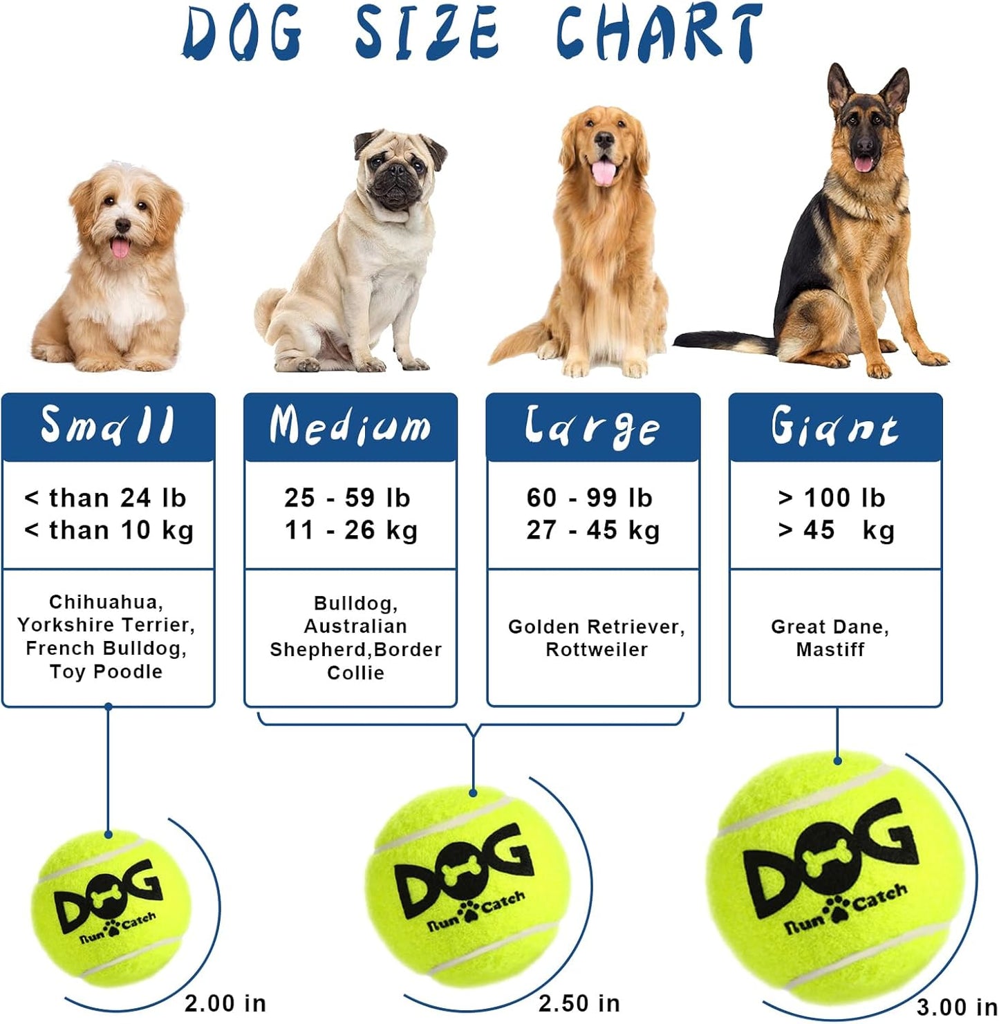 6PC Squeaky Dog Balls - Tennis Balls for Dogs,2.5''