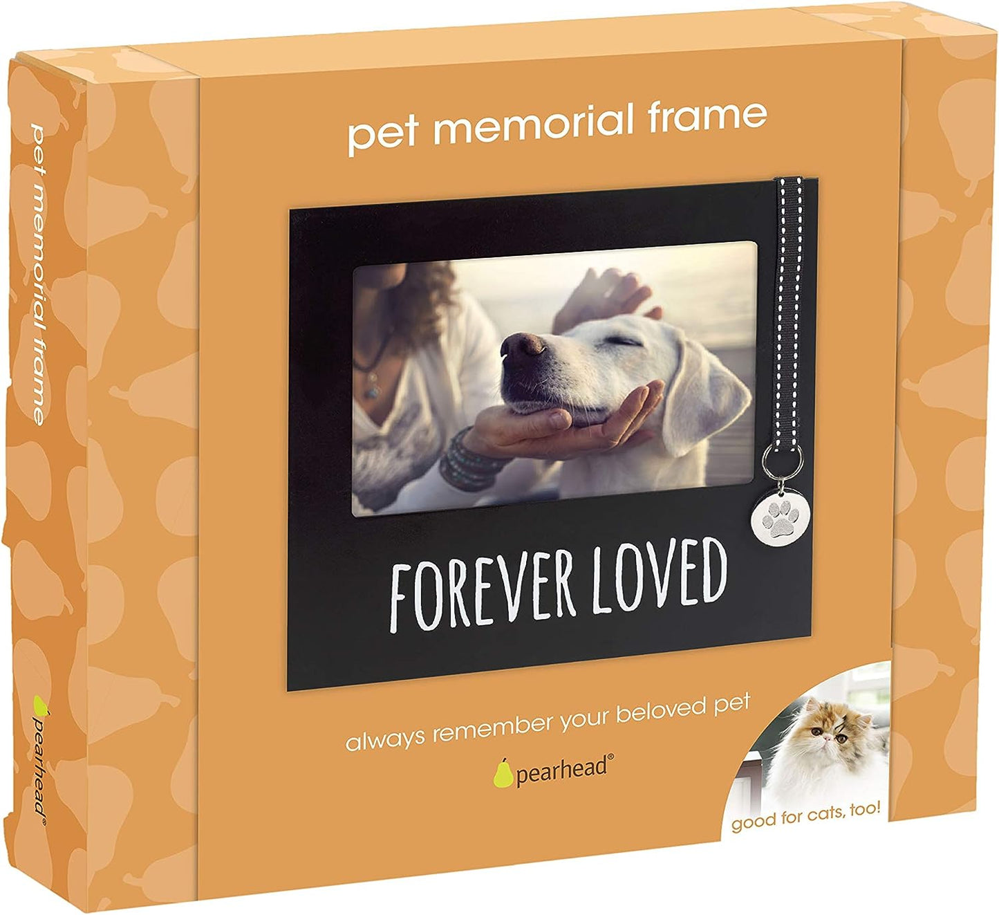 Pearhead Forever Loved Pet Keepsake Picture Frame, Photo Frame for Pet Owners and Dog Lovers, Ideal Memorial Gift for Loss of Dog and Pet Remembrance, Wall Mount and Tabletop Frame, Black