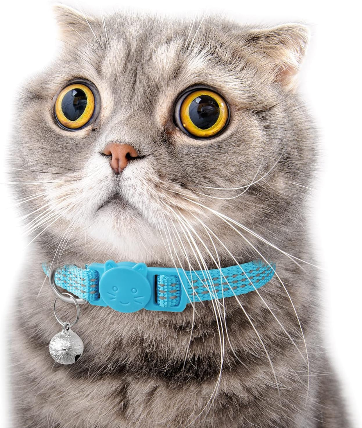 Upgraded Version 6 Pack Reflective Cat Collars with Bell,Breakaway Safety Kitten Collar,Adjustable 7''-12'',For Girl Boy Cats,Pet Supplies,Stuff,Accessories