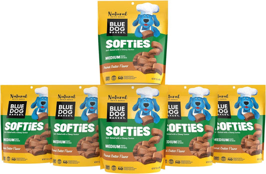 Blue Dog Bakery Natural Dog Treats, Softies, Peanut Butter Flavor, 16.2Oz Bag, 6 Bags