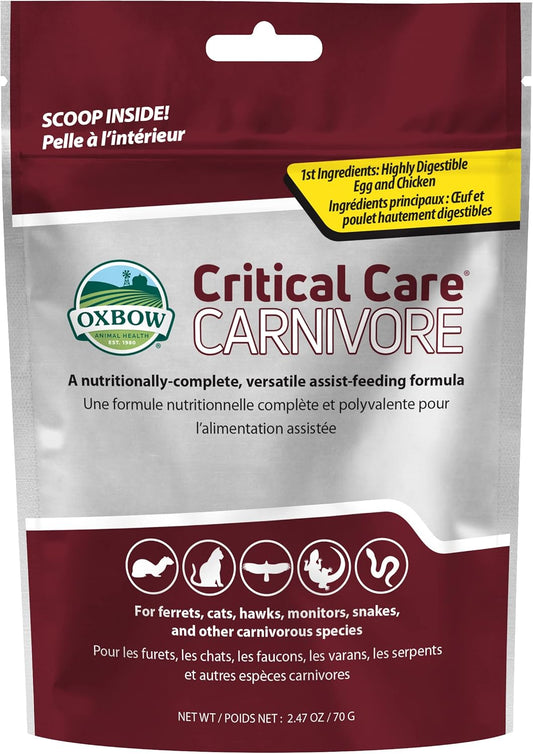 Oxbow Critical Care Carnivore - Nutritionally Complete Feeding Assist Formula for Small Animals & Pets (70g)