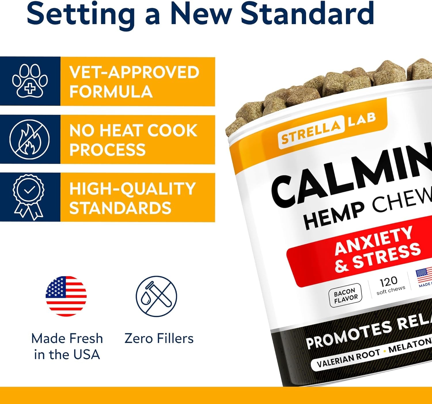 Hemp + Glucosamine Dog Joint Supplement - Hemp Chews for Dogs Hip Joint Pain Relief - Omega 3, Chondroitin, MSM - Advanced Mobility Hemp Oil Treats - Bacon Flavor - 120 Ct - Made in USA