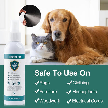 Cat Deterrent Spray, 175ML. Cat Deterrent Indoor for Cat and Kittens. Cat Deterrent Indoor & Outdoor Training Aid for Furniture, Sofa, Rugs, Curtain. Cat Scratch Furniture Protector.