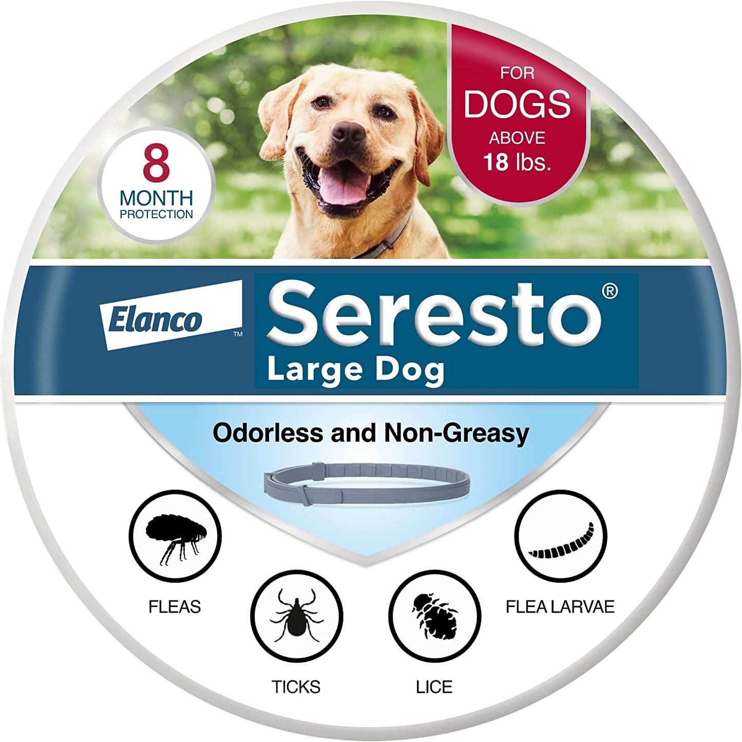 Seresto Large Dog Vet-Recommended Flea & Tick Treatment & Prevention Collar for Dogs over 18 Lbs. | 2-Pack