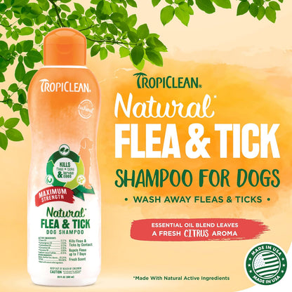 Tropiclean Natural Flea and Tick Bite Relief for Dogs | Advanced Care Itch | Relief Flea Spray for Dogs | Made in the USA | 8 Oz