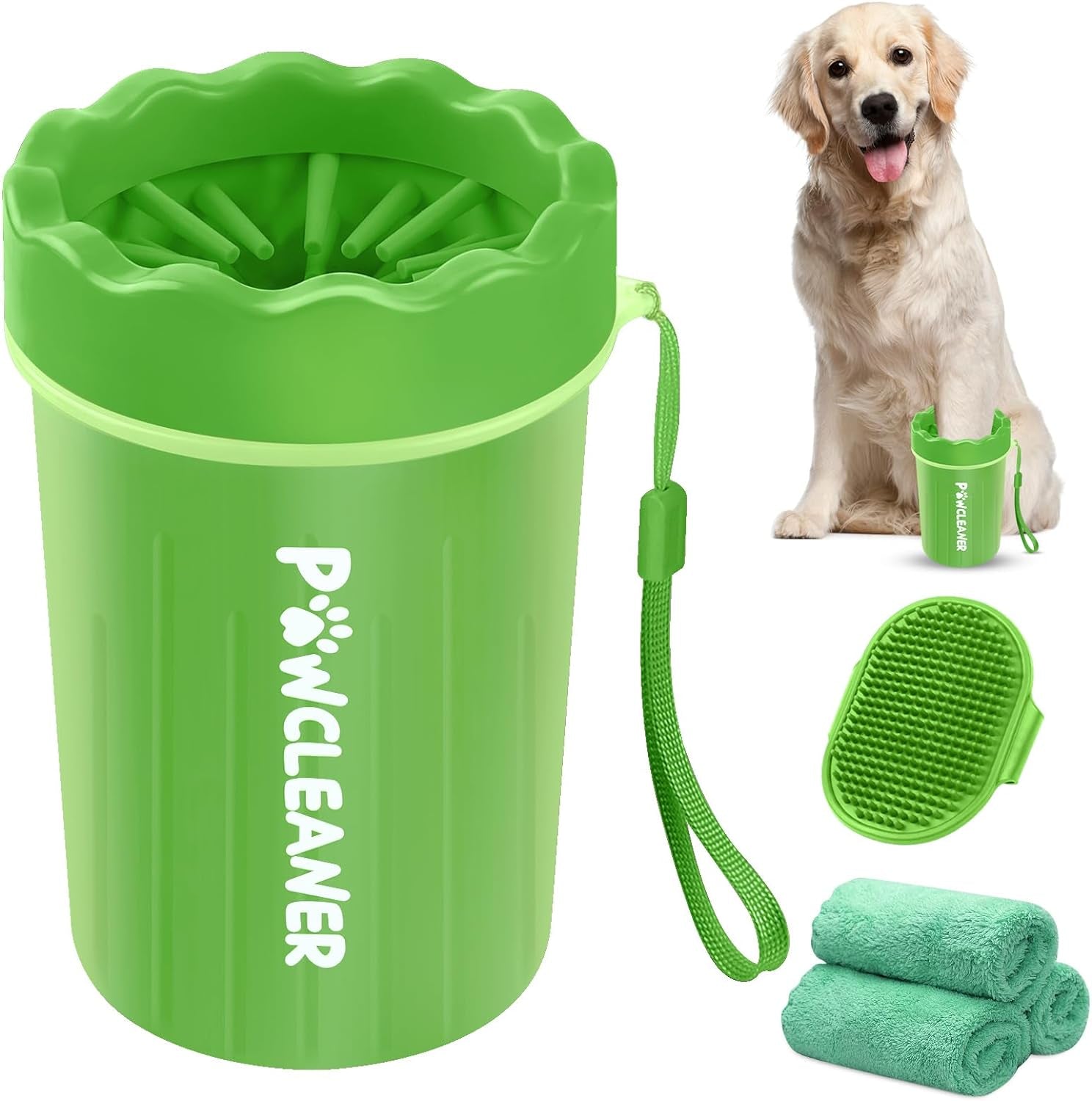 Dog Paw Cleaner, Dog Paw Washer, Paw Buddy Muddy Paw Cleaner, Pet Foot Cleaner for Small Medium Breed Dogs and Cats (With 3 Absorbent Towel)