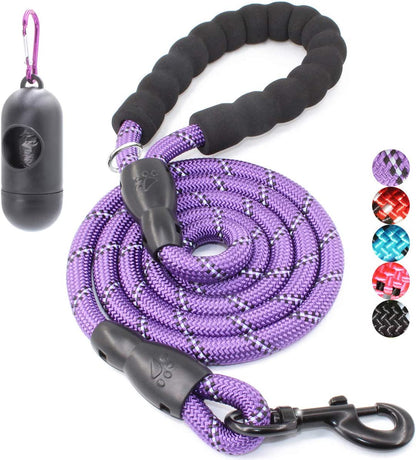 BAAPET 2/4/5/6 FT Dog Leash with Comfortable Padded Handle and Highly Reflective Threads for Small Medium and Large Dogs (4FT-1/2'', Purple)