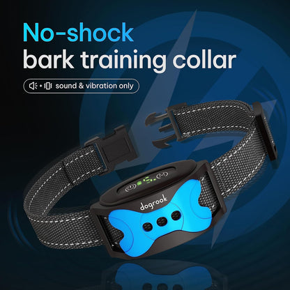 Dogrook Dog Bark Collar | Smart Collar for Dog Training | No Shock | Beep & Vibration | Rechargeable | No Bark Collar for Dogs | anti Bark Collar for Large Dog, Medium Dog, Small Dog | 12-110 Lbs
