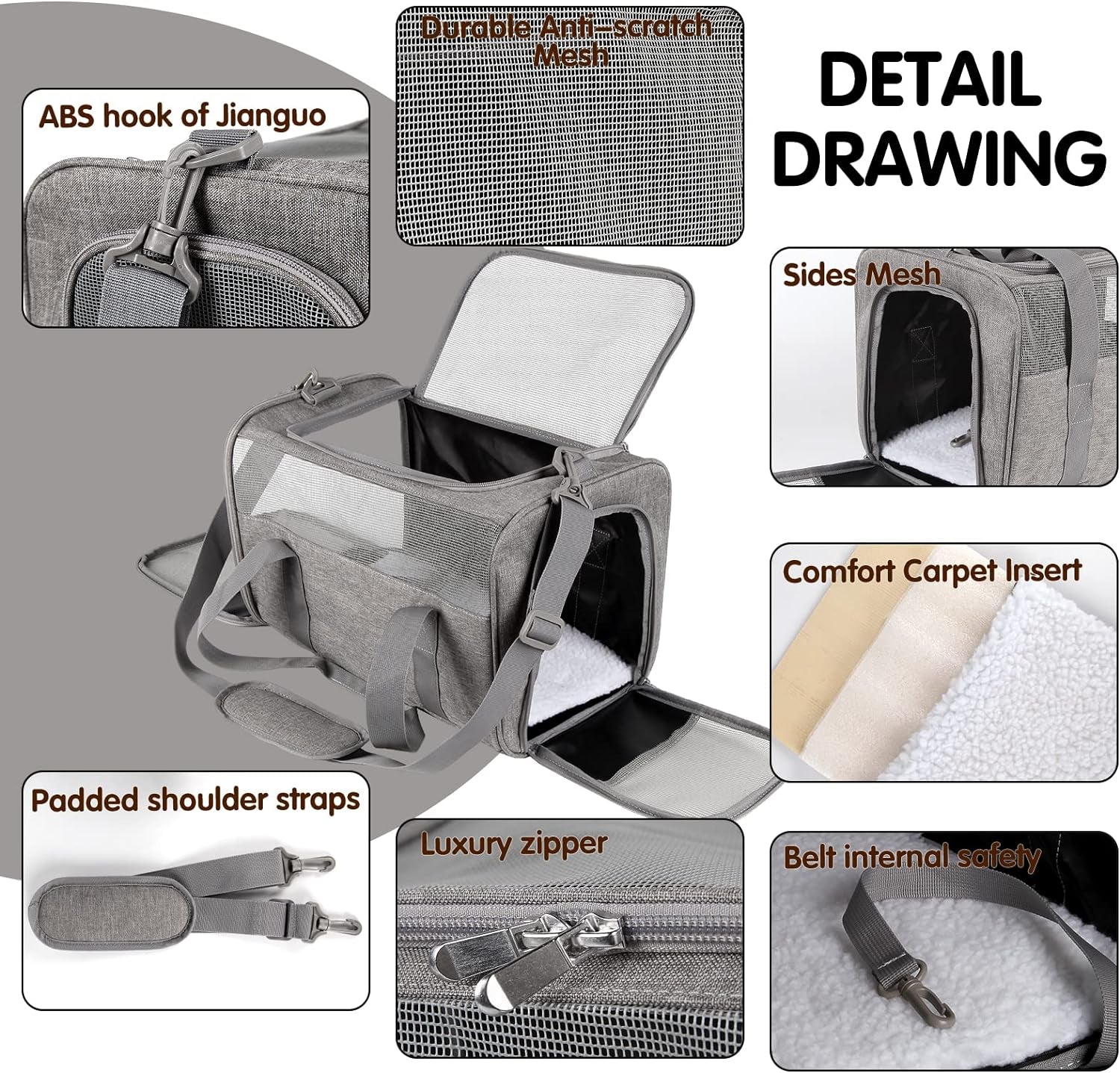 Carriers Soft-Sided Pet Carrier for Cats Dogs under 15 Lbs,Tsa Airline Approved with 4 Ventilated Windows(Medium,Black)
