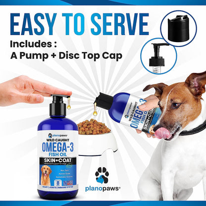 Omega 3 Fish Oil for Dogs - Better than Salmon Oil for Dogs - Dog Fish Oil Supplement for Shedding, Allergy, Itch Relief - Supports Dry Skin, Joints - Dog Skin and Coat Supplement - Fish Oil Liquid
