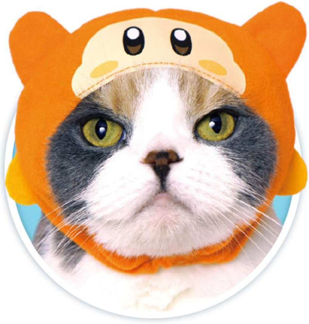 Kitan Club Cat Cap - Pet Hat Blind Box Includes 1 of 5 Cute Styles - Soft, Comfortable - Authentic Japanese Kawaii Design - Animal-Safe Materials, Premium Quality (Kirby)