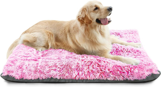 Dog Beds for Medium Dogs Fixable Deluxe Cozy Dog Kennel Beds for Crates Washable Dog Bed, 30 X 19 X 3 Inches, Pink