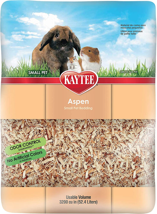 Kaytee Aspen Small Animal Pet Bedding For Pet Guinea Pigs, Rabbits, Hamsters, Gerbils, and Chinchillas, 52.4 Liters