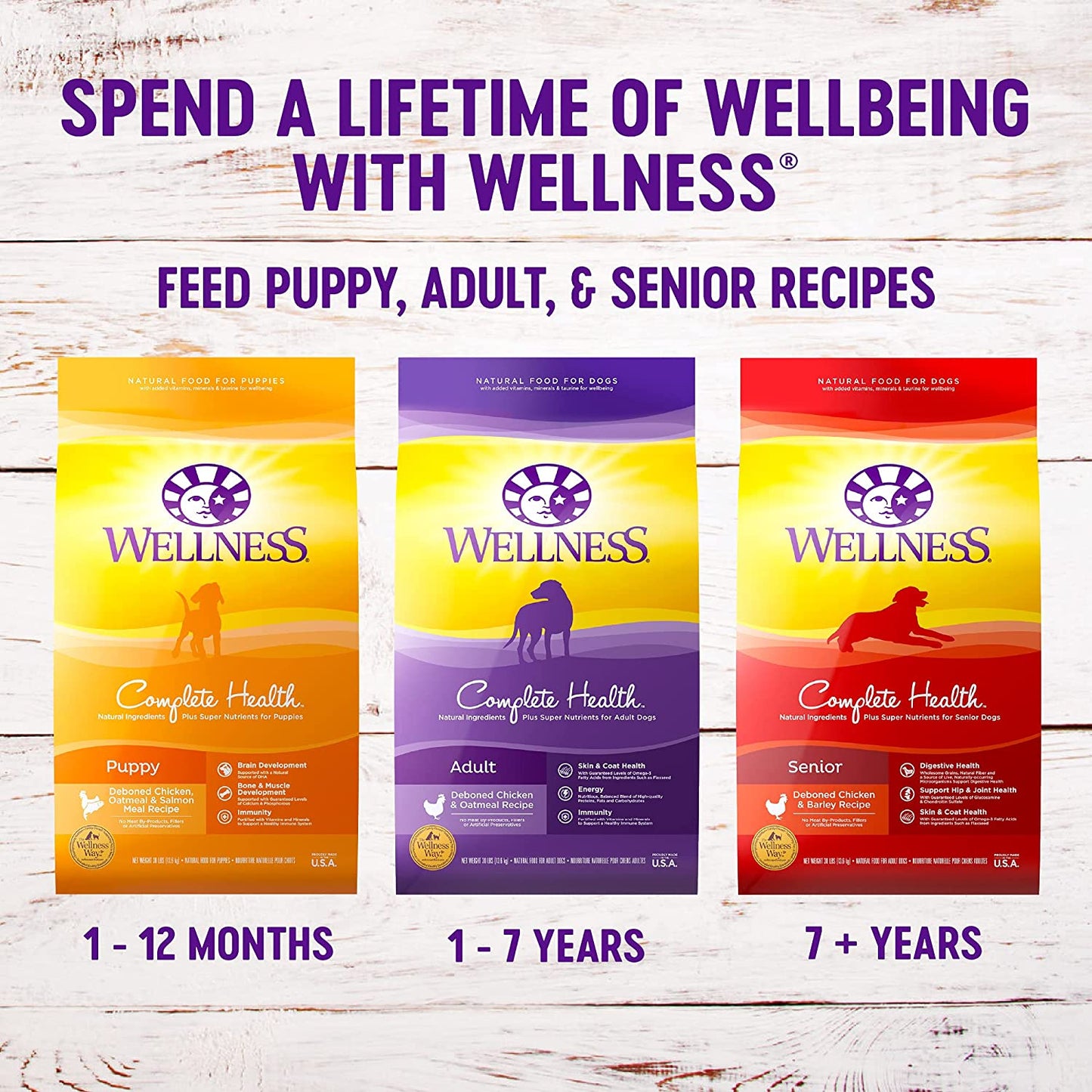 Wellness Complete Health Dry Dog Food, Healthy Weight Deboned Chicken & Peas Recipe, 24 Pound Bag