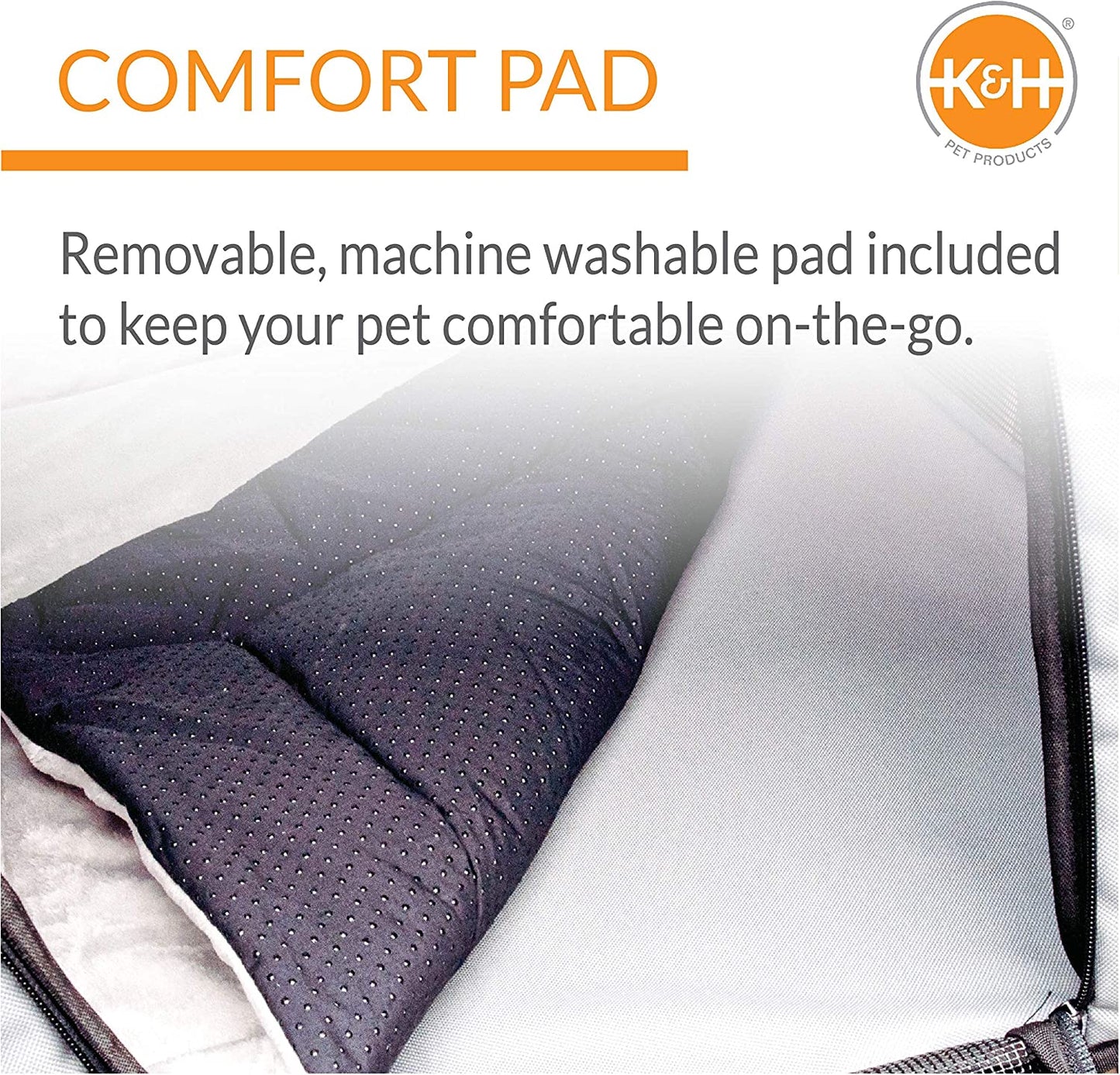 K&H Pet Products Travel Safety Carrier for Pets, Dog Crate for Car Travel, Soft-Sided Carrier for Cats and Small Dogs, Portable Car Seat Kennel, Gray/Black Small 17 X 16 X 15 Inches