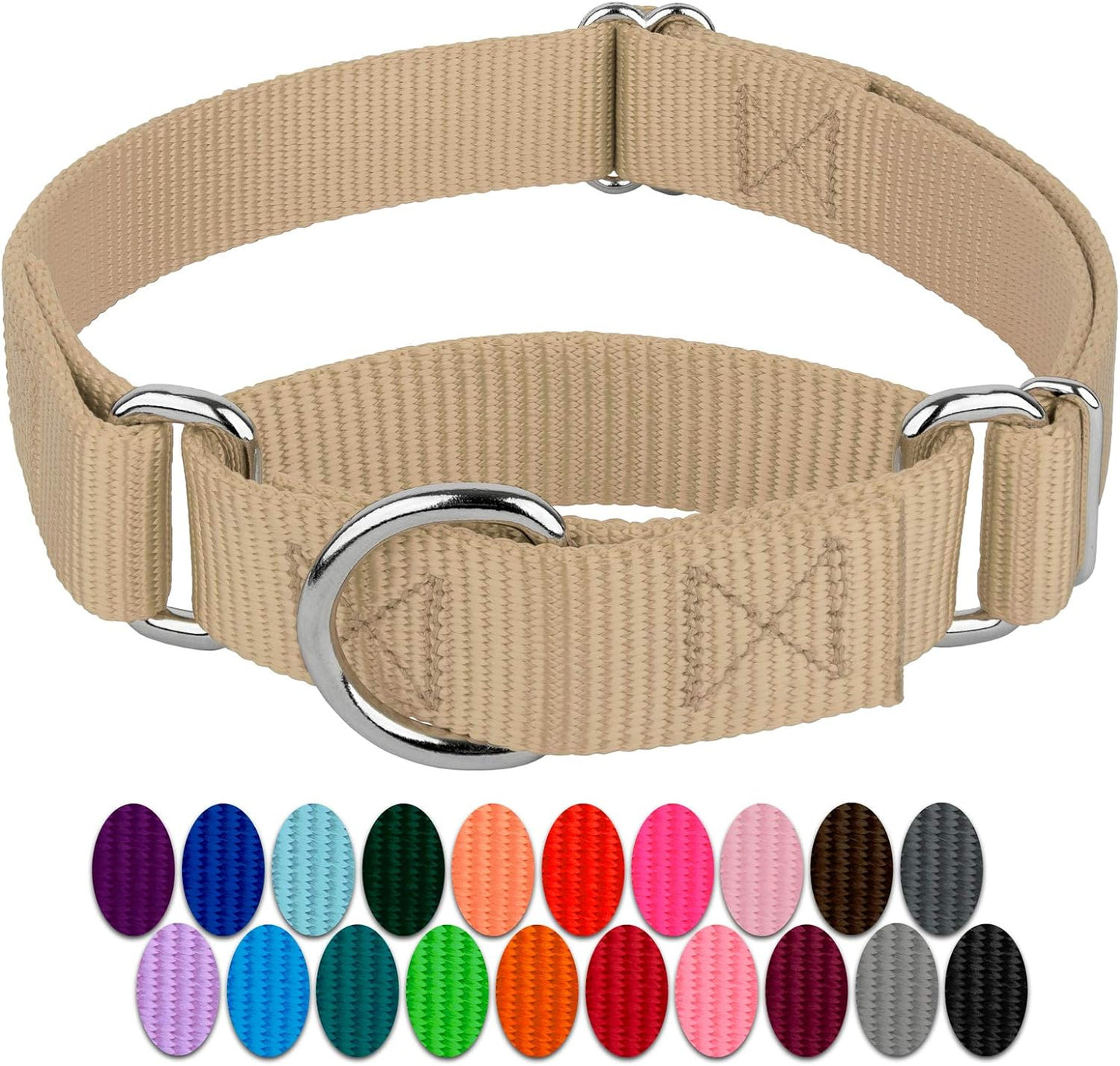 Country Brook Design - Copper Gold Martingale Heavy Duty Nylon Dog Collar - 21 Vibrant Color Options (3/4 Inch Width, Small)