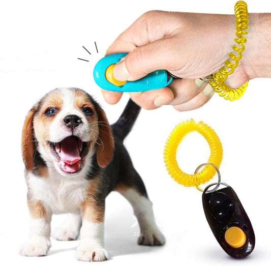 2-Pack Dog Clicker for Training with Wrist Bands, 2 Inches Multicolor, Pet Cat Dog Training Clickers & Behavior Support, Convenient and Effective Clicker Training Tools for Puppy or Cat