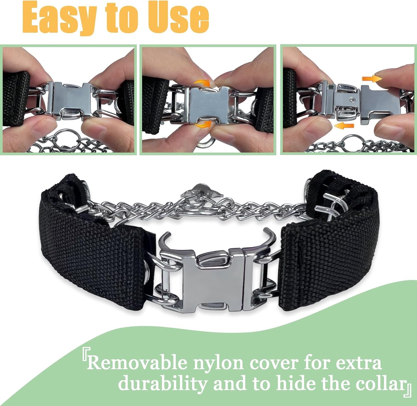 No Pull Dog Collar,Adjustable Dog Basic Collar with Quick Release Buckle