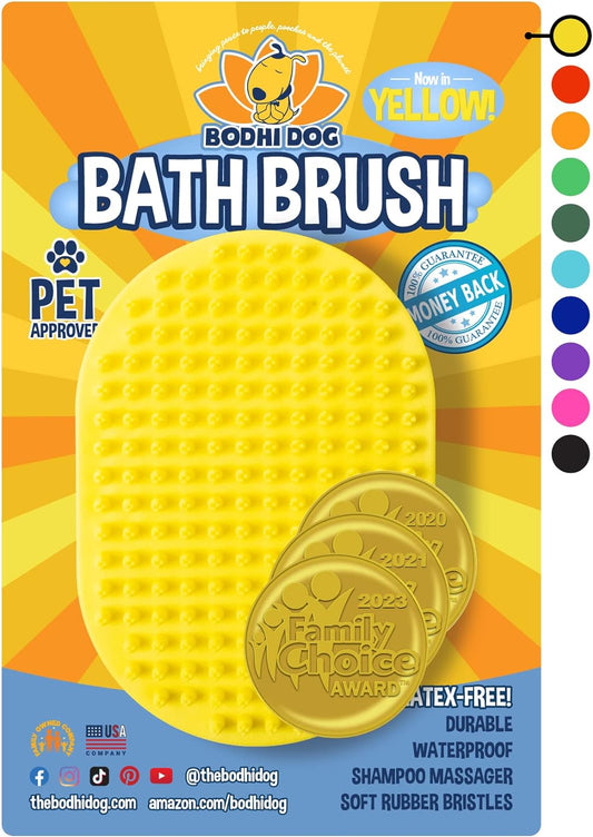 Bodhi Dog Shampoo Brush | Pet Shower & Bath Supplies for Cats & Dogs | Dog Bath Brush for Dog Grooming | Long & Short Hair Dog Scrubber for Bath | Professional Quality Dog Wash Brush