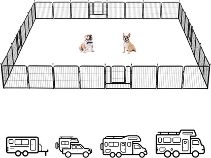 FXW Instant Dog Playpen Designed for RV Trips, 24" Height for Puppy and Small Dogs│Patented